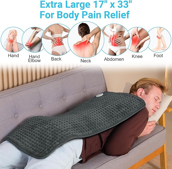 Boileau Electric Heating Pad for Back Pain and Period Cramps Relief, 3 Heating - Image 3