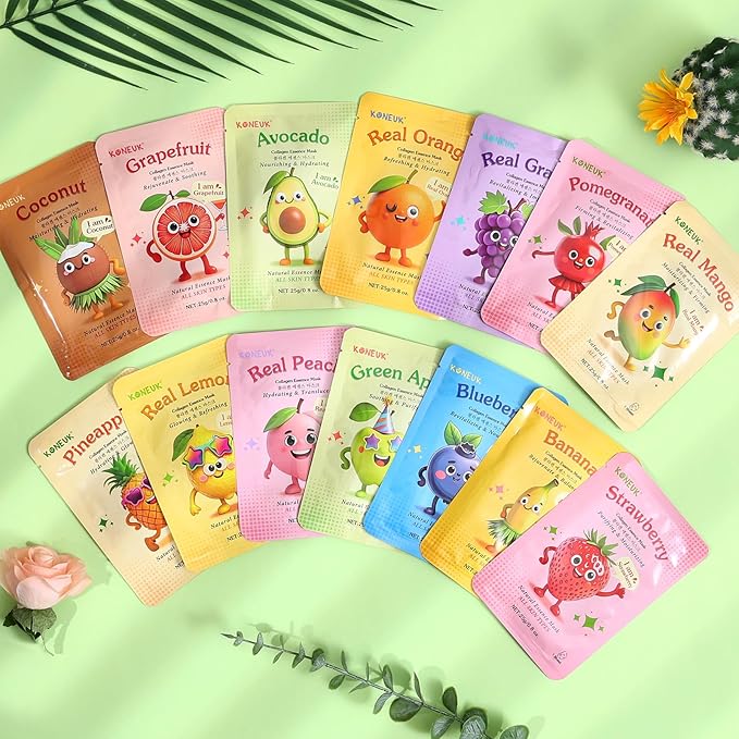 56 Pack Fruit Collagen Face Masks Skincare - Image 7