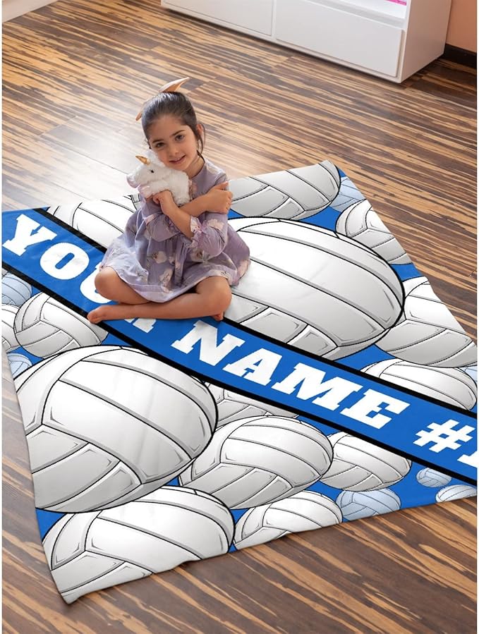 Custom Volleyball Blanket, Personalized Sport Throw - Image 4