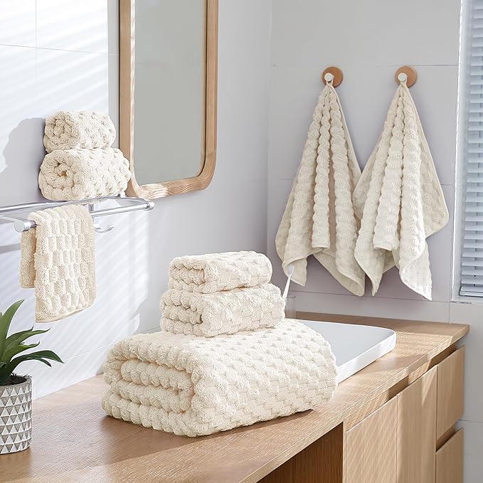 Extra Large Bath Towel Set of 6, Oversized Bath Sheet Super Soft Highly - Image 2