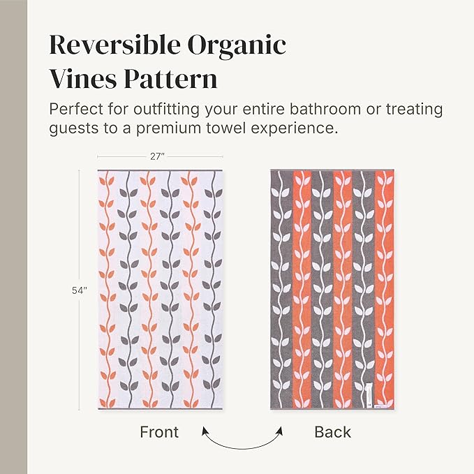 Modern Threads Natural Vine 6-Piece 100% Cotton Towel Set – Yarn Dyed Jacquard - Image 6