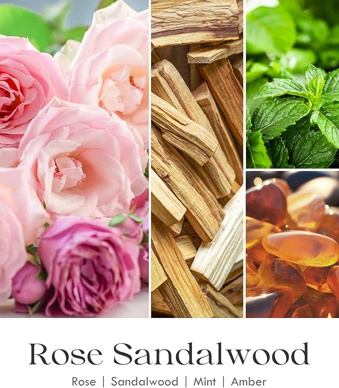 AOOVOO Rose Sandalwood Candles - 9 oz Scented Candles - Image 4