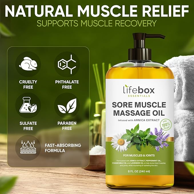 Arnica Sore Muscle Massage Oil – 100% Pure & Natural - Image 7