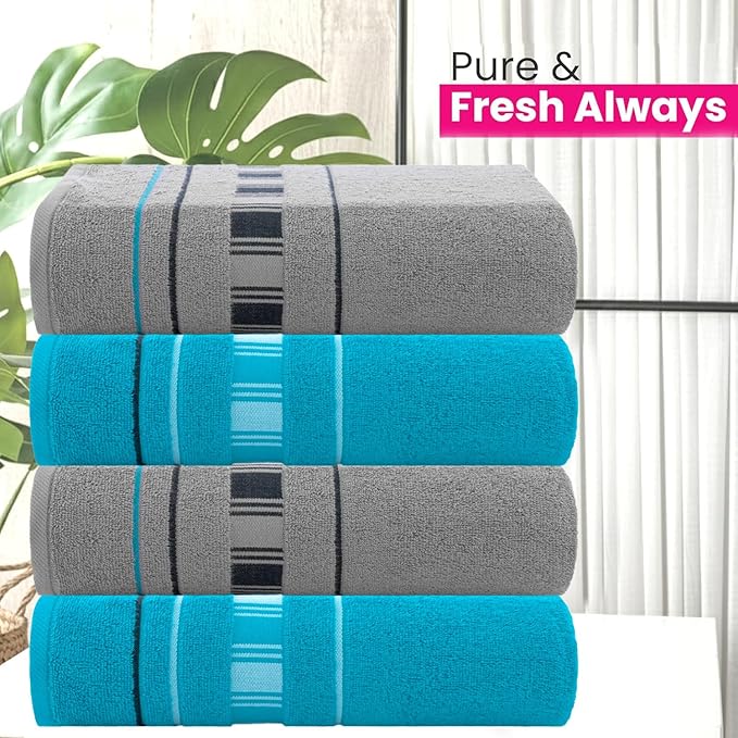 CASA COPENHAGEN X Line 4Pcs 100% Egyptian Cotton Designer Hand Towels Gift Set- - Image 2
