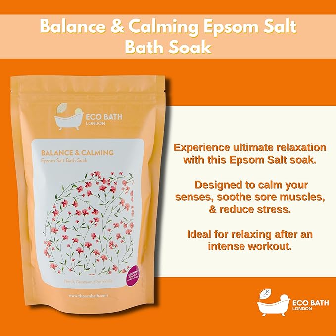 Eco Bath London Balance and Calming Epsom Salt Bath Soak – Pouch 2.2 LB | Made - Image 2