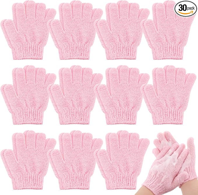 Ramede 30 Pair Exfoliating Glove Double Sided Exfoliating Bath Gloves Pack by ramede