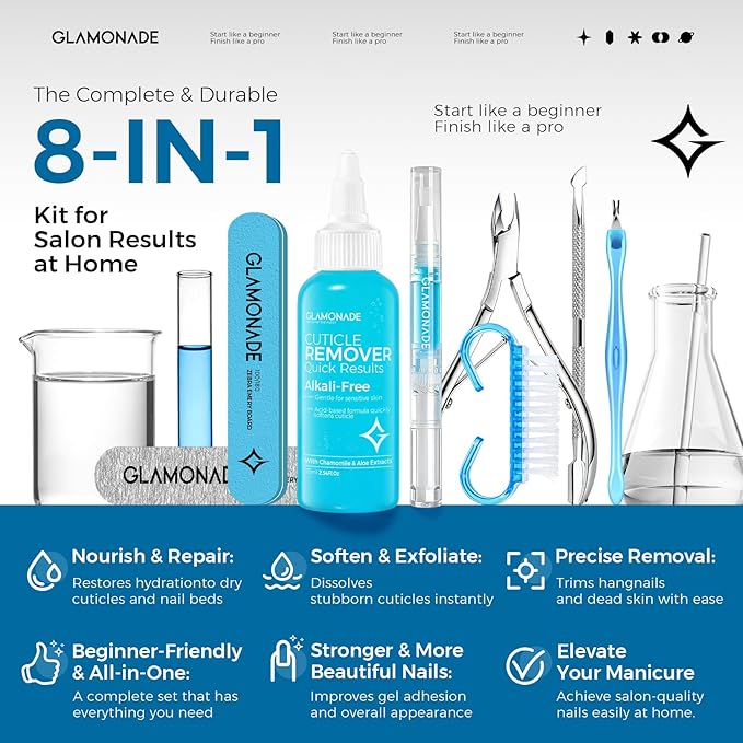 Glamonade Complete Cuticle Remover Kit – Fast & Gentle Professional Cuticle - Image 2