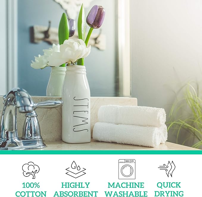 GREEN LIFESTYLE Washcloths 12" x 12" 50 Pack - Image 5