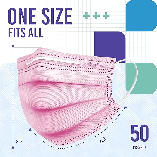 Medtecs Face Mask Disposable – Available in 50 & 2, 3-Ply Breathable, Soft Fit - Image 5