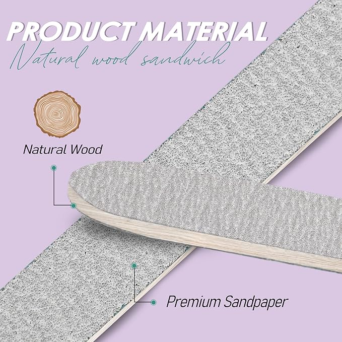 Professional Disposable Zebra Nail Files 100/180 Grit 5" Double Sided Emery - Image 5