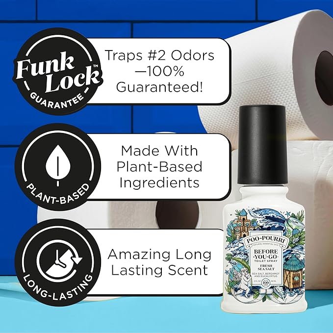 Poo-Pourri Before-You-Go Toilet Spray, Fresh Sea Salt, 2 Fl Oz, Bathroom Odor - Image 2