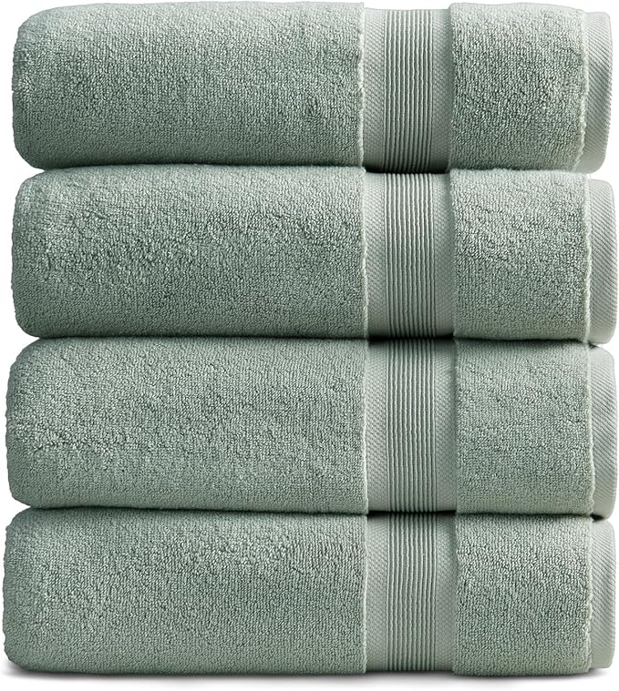 Springtree Home Luxury Bamboo Rayon Bath Towel Set of 4 | 35% Bamboo Rayon by SpringtreeHome