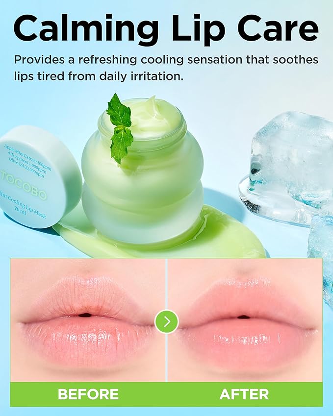 TOCOBO Mint Cooling Lip Mask – Cooling Relief Lip Sleeping Mask - Image 3