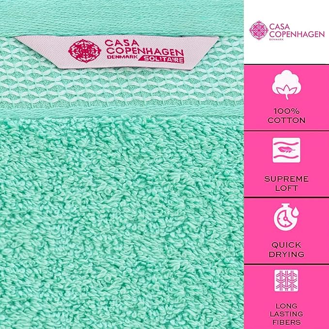 CASA COPENHAGEN Solitaire 6Pcs 100% Egyptian Cotton Large Designer Towels Gift - Image 2