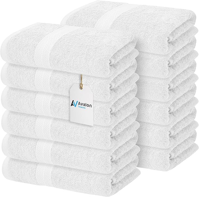 Avalon Towels Bath Towels for Bathroom 100% Cotton White Bathroom Towels Pack by AvalonTowels