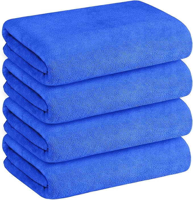 JML Microfiber Bath Towels, Extra Large Bathroom Towel Set, Dark Blue by JML