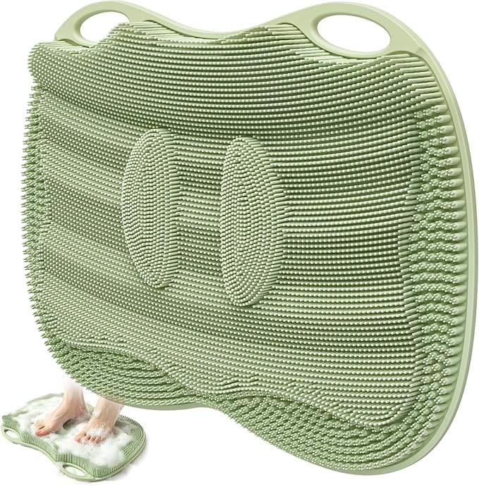XL Shower Foot Scrubber Mat, Silicone Feet Massage Cleaner Dead Skin Toes Clean by Mabnuby