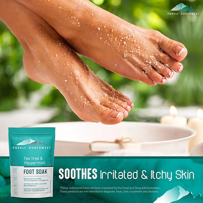 Epsom Salt Tea Tree Foot & Body Soak-Toenail Repair & Ingrown Nails, Athletes - Image 5
