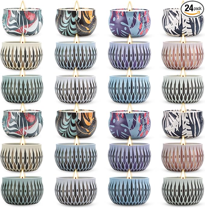 Scented Candles Gifts Set, 24 Pack Candles by LAJDLChristmasGiftsCandles