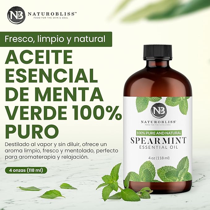 NaturoBliss Spearmint Essential Oil, 100% Pure and Natural Therapeutic Grade - Image 3