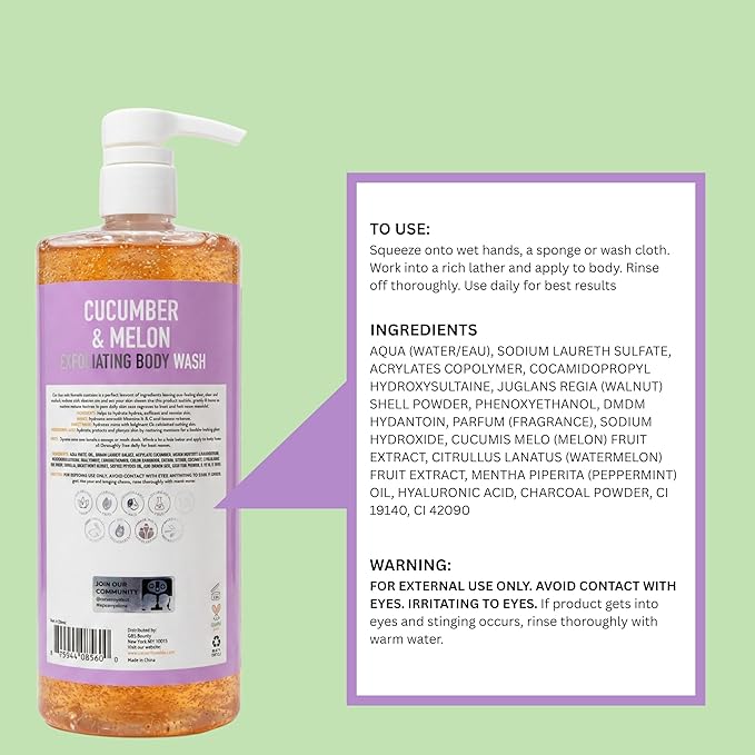 SpaScriptions Exfoliating Cucumber & Melon Body Wash - Image 7