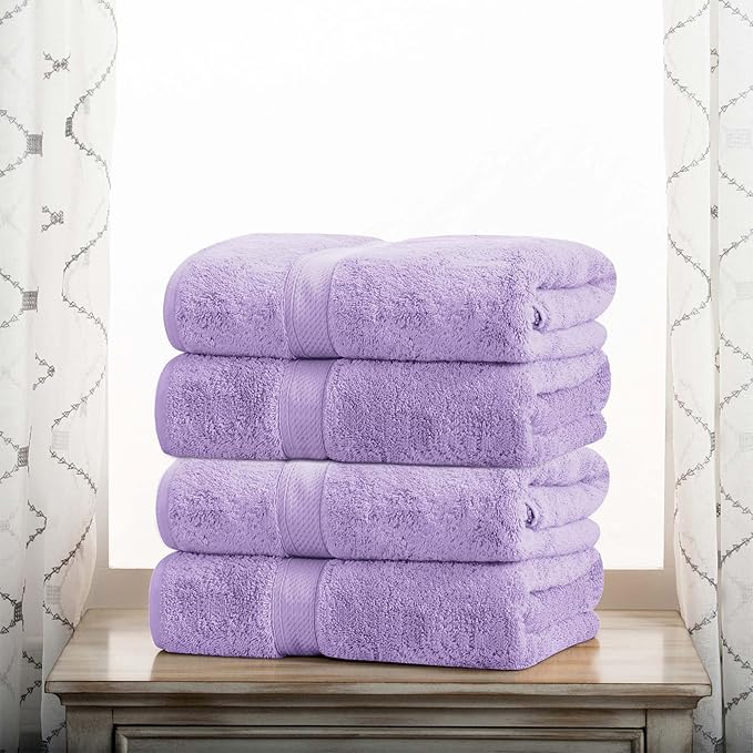 Superior Egyptian Cotton Pile Bath Towel Set of 4, Ultra Soft Luxury Towels by SUPERIOR