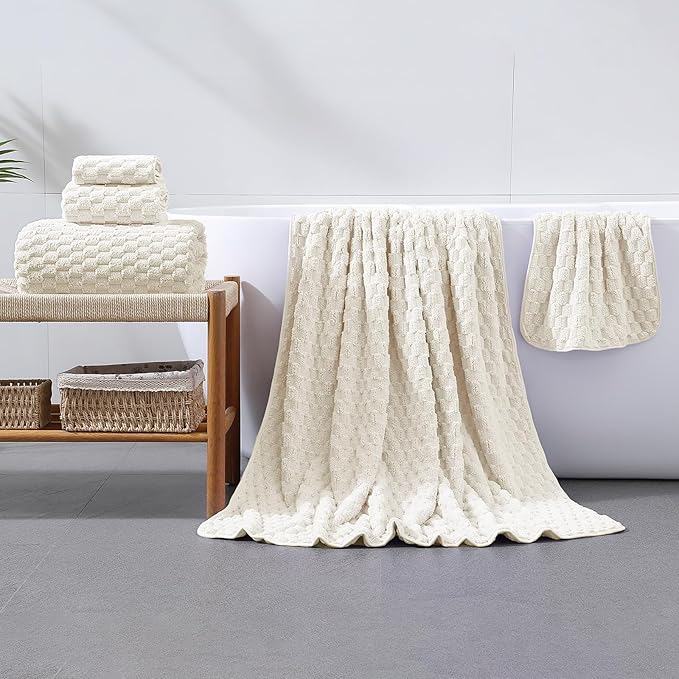 Extra Large Bath Towel Set of 6, Oversized Bath Sheet Super Soft Highly - Image 3