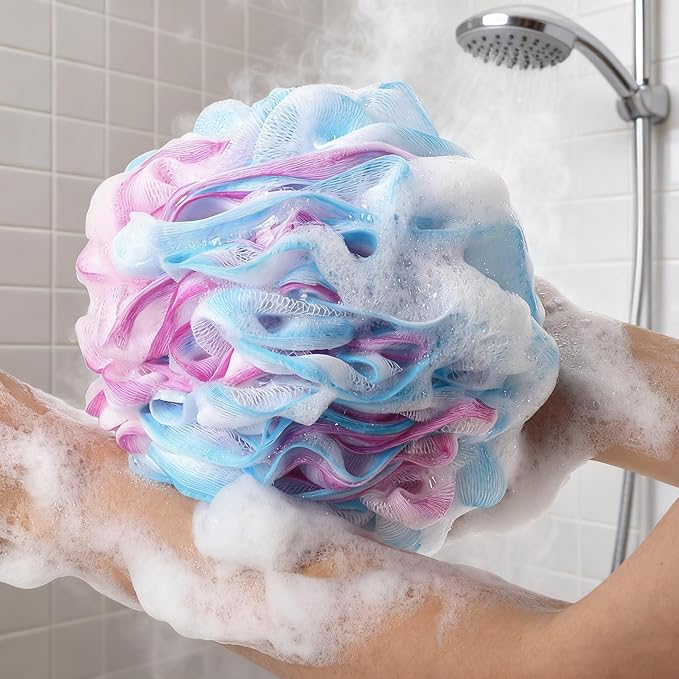 BTYMS XXL Loofah Bath Sponge 100g/pc, Extra Large Shower Puffs Exfoliating Mesh - Image 2