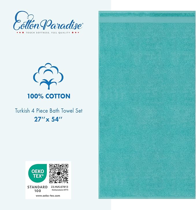 Cotton Paradise 4 Piece Turkish Bath Towels - Image 4