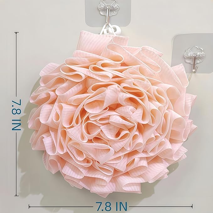 3-Pack Bath Loofah Set with Dual-Sided Shower Puff - Image 6