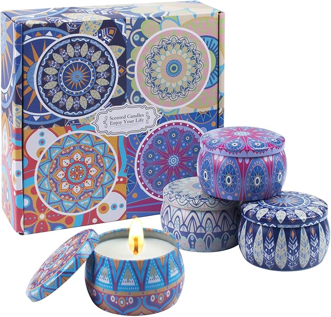 Scented Candles Gift Set for Home 4 Pack Large 4.4 Oz Soy Wax Candles, - Image 2