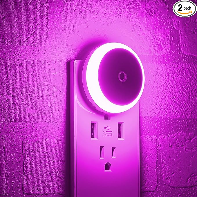 myCozyLite Pink Light Night Light Plug in, Home Decor, Dusk to Dawn Sensor by myCozyLite