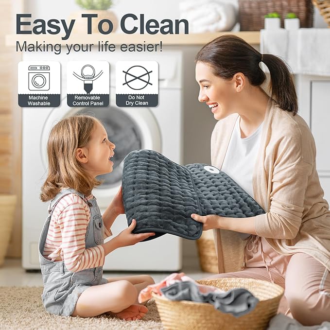 Heating Pad for Back, Electric Heating Pads for Cramps/Abdomen/Waist/Shoulder - Image 4