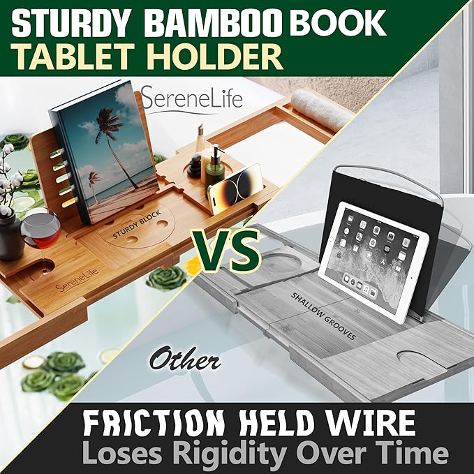 SereneLife Premium Bathtub Tray Caddy - Image 4