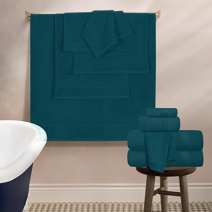 Belizzi Home 100% Cotton Towel Set, Contains 6 Soft Bath Towel, 6 Hand Towels - Image 4
