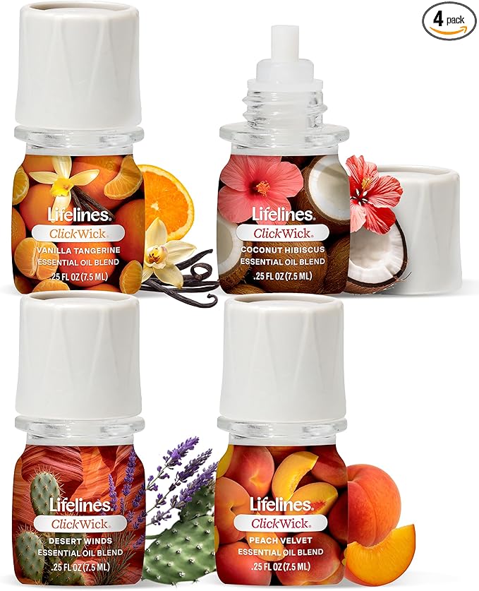 ClickWick Essential Oil Blends for Lifelines Diffusers, Plant & Shower by LifeLines