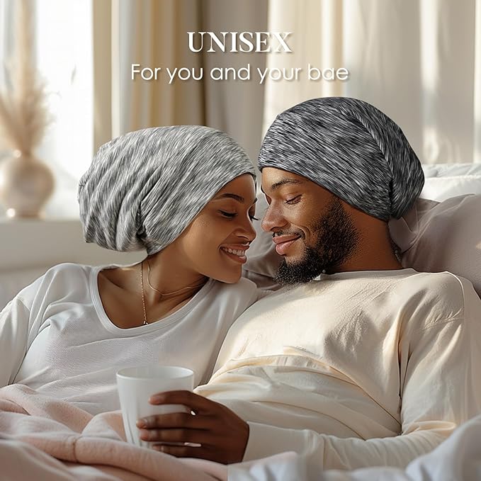 LULUSILK 100% Mulberry Silk Lined Sleep Cap, Adjustable Silk Hair Wrap - Image 6