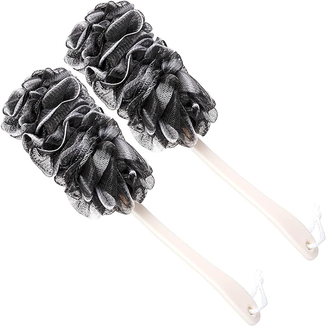 Back Scrubber for Shower, Loofah Long Handle Bath Body Brush, Soft Nylon Mesh by Arswin