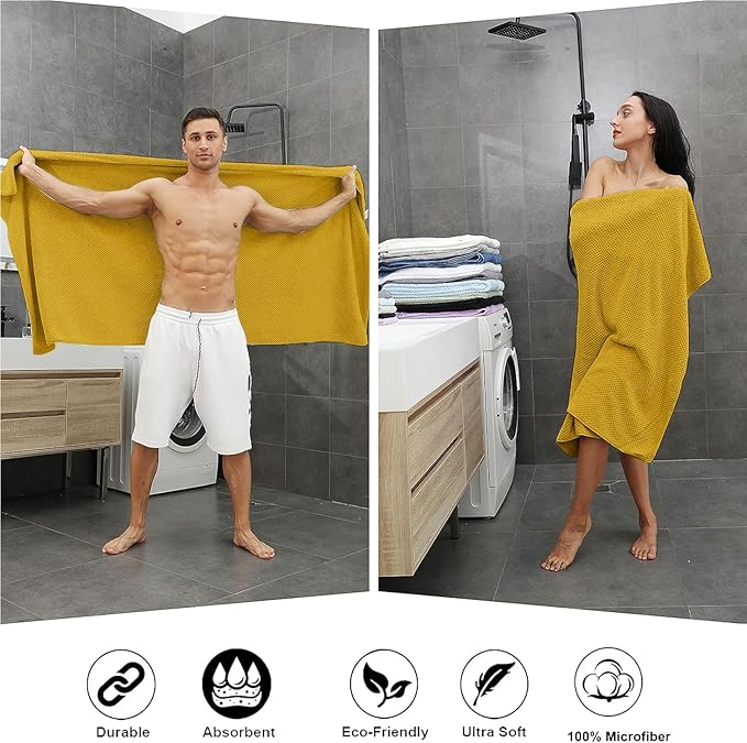 8-Piece Bath Towel Set, 2 Extra Large Bath Towel Sheets, 2 Hand Towels and 4 - Image 5