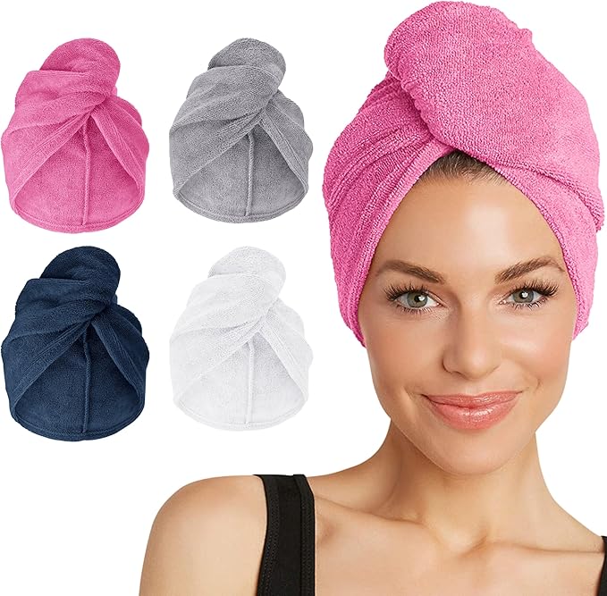 Turbie Twist 4-Pack Microfiber Hair Towel by TurbieTwist