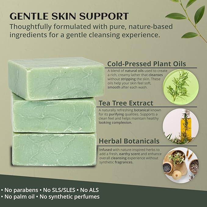 Dr.Ancient Tea Tree Soap Bar, Organic Soap Bars Handcrafted the Traditional Way - Image 4