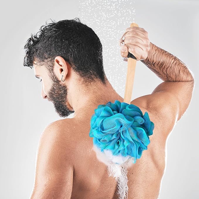 Loofah on a Stick PE Soft Mesh Luffa - Image 7