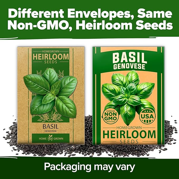 HOME GROWN Genovese Basil Seeds 2 Pack - Image 8