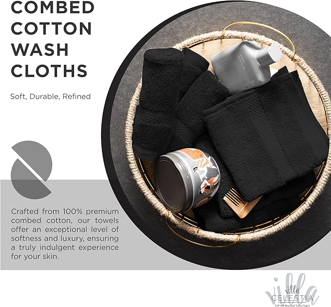 100% Cotton Wash Cloth for face & Body Set of 6, Sustainable, Highly Absorbent - Image 2