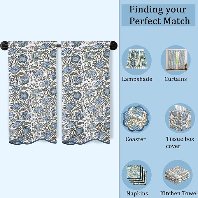 Ridhi Asparagus Green Hand Block Print Waffle Scallope Cotton Bath Towel Set of - Image 9