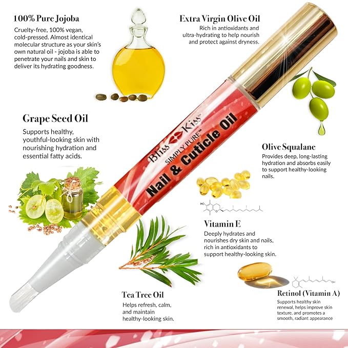 Bliss Kiss | 1 Candy Cane Fragrance | Nail Oil Cuticle Pen w/Vitamin E & - Image 5
