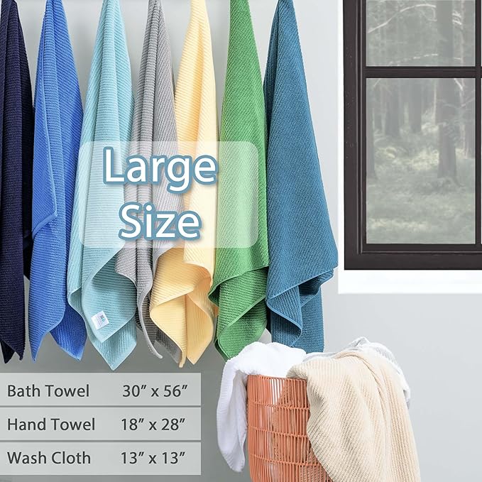 VOOVA & MOVAS Towels Set for Bathroom, 100% Cotton | Quick Dry | Soft | Thick - Image 3