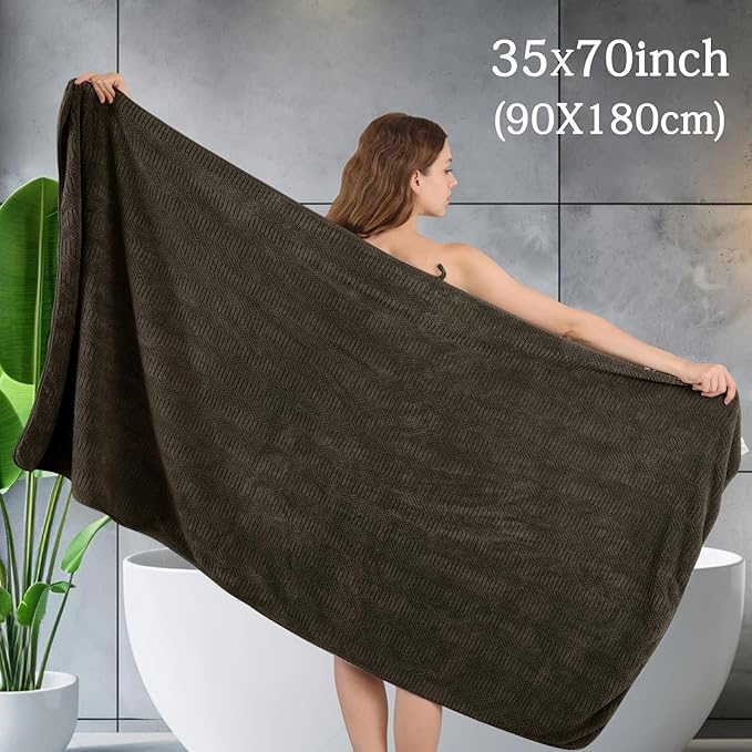 Ycosy 4 Pack Extra Large Microfiber Bath Towels Set, 35x70 inches, Less Lint - Image 2