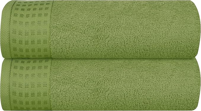 GLAMBURG 100% Cotton 2 Pack Oversized Bath Towel Set 28x55 Inches, Ultra Soft by GLAMBURG