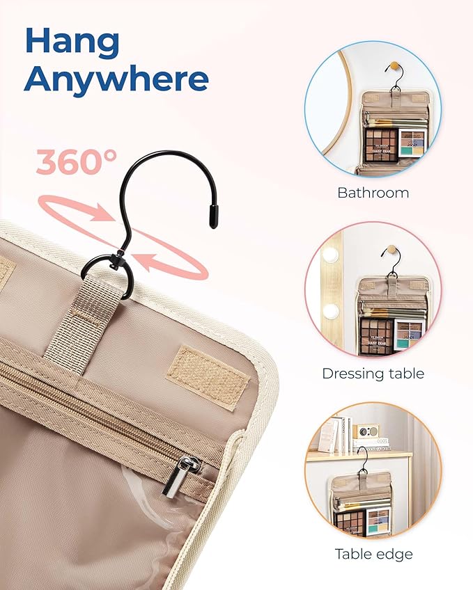 BAGSMART Travel Toiletry Bag, Large Capacity Cosmetic Bags - Image 6